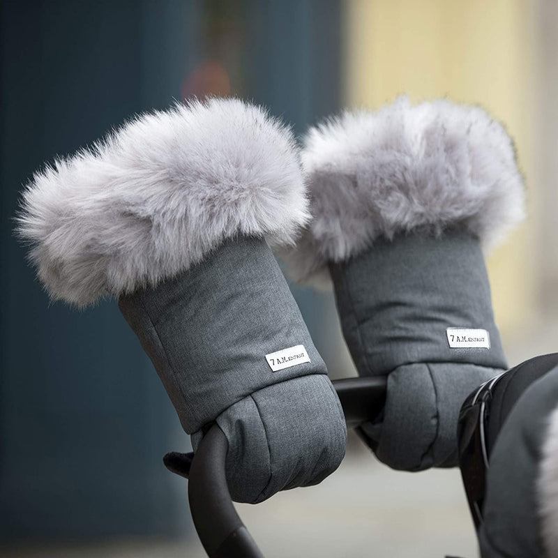 7AM - Warmmuffs Tundra Mother & Baby Heather Grey Dark - Arctic Faux Fur