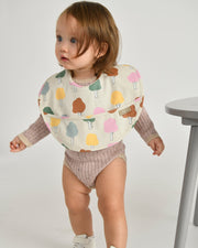 7AM - Waterproof Bib Mother & Baby Rainy Houses Teal