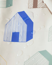 7AM - Waterproof Bib Mother & Baby Rainy Houses Teal