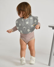 7AM - Waterproof Bib Mother & Baby Rainy Stars Yellow