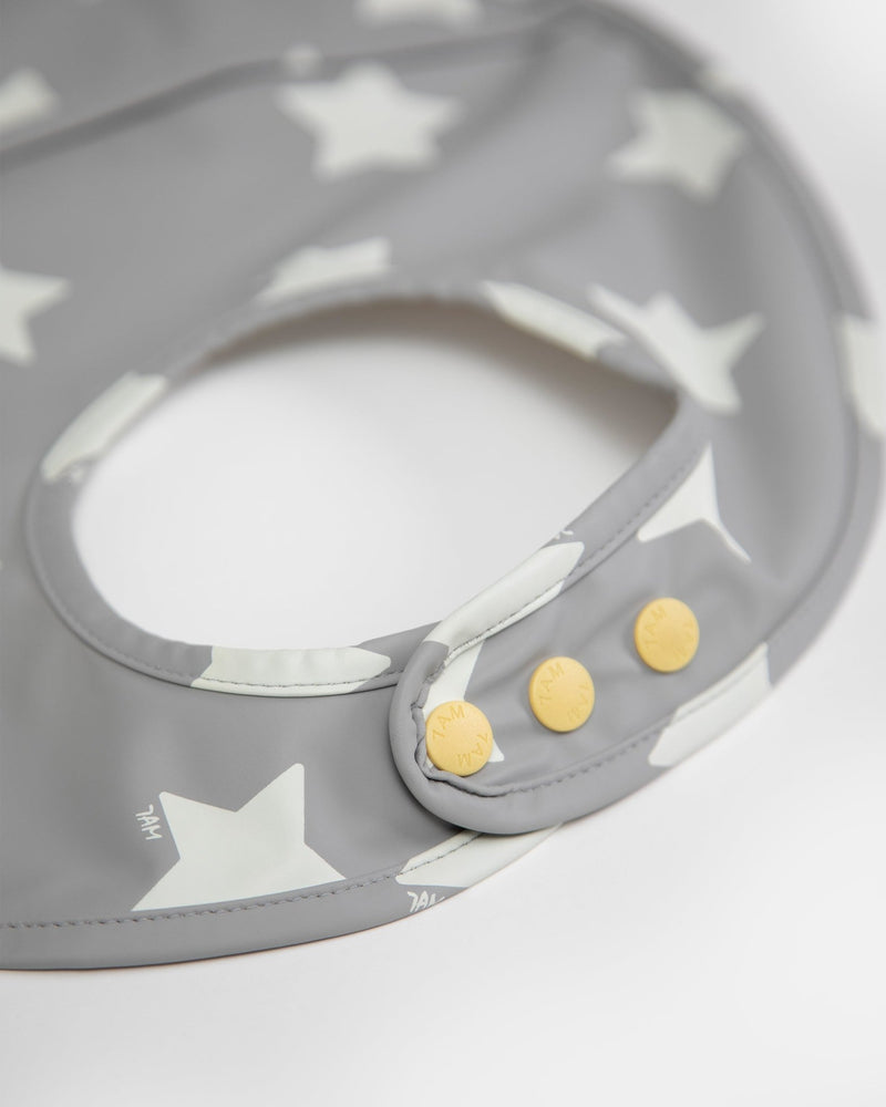 7AM - Waterproof Bib Mother & Baby Rainy Stars Yellow