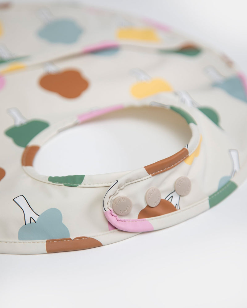 7AM - Waterproof Bib Mother & Baby Rainy Trees Beige