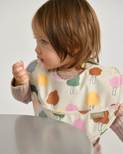 7AM - Waterproof Bib Mother & Baby Rainy Trees Beige