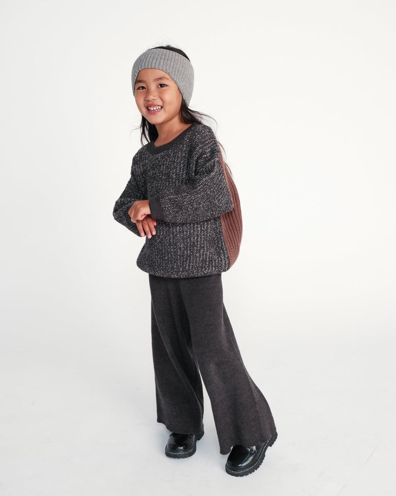 7AM - Wide Pants Chunky Apparel & Accessories Black Melange 12 - 18M