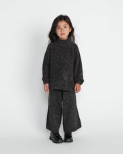 7AM - Wide Pants - Fuzzy Apparel & Accessories Black Melange 1 - 2T