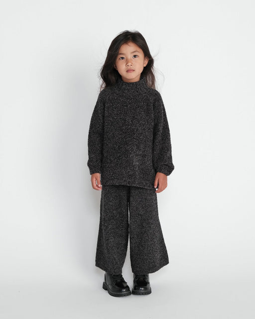 7AM - Wide Pants - Fuzzy Apparel & Accessories Black Melange 1 - 2T
