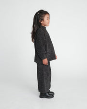 7AM - Wide Pants - Fuzzy Apparel & Accessories Black Melange 1 - 2T