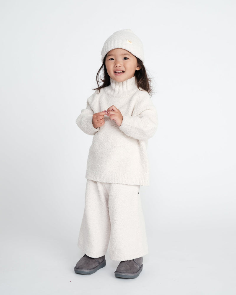 7AM - Wide Pants - Fuzzy Apparel & Accessories Ecru 1 - 2T