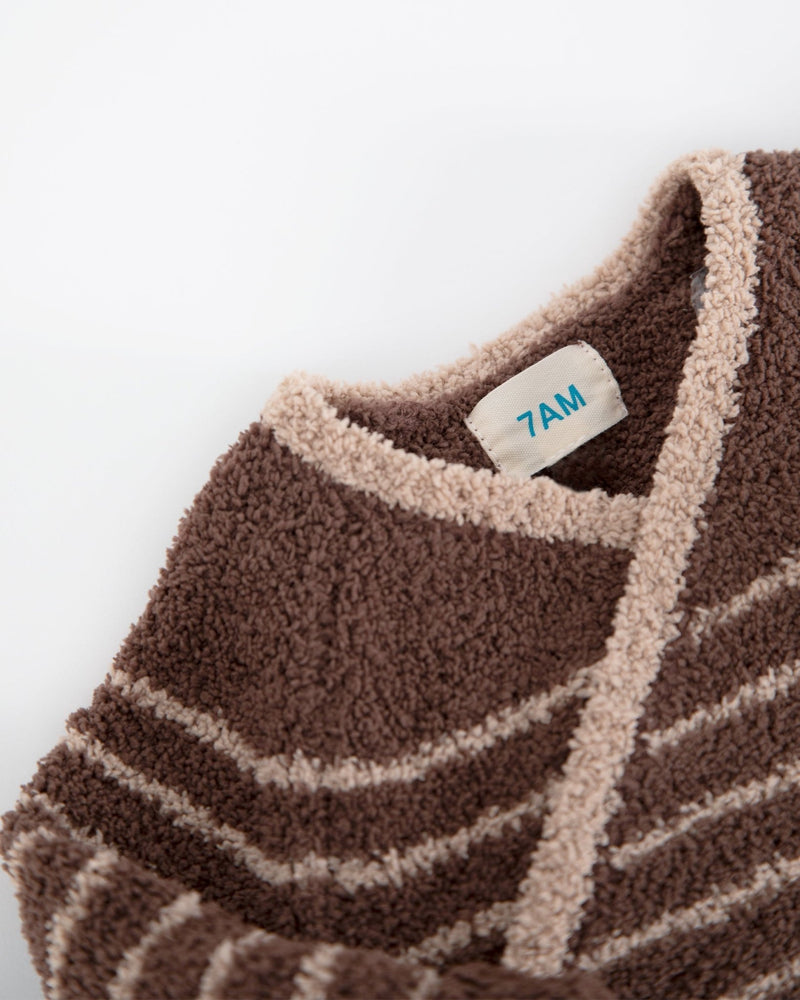 7AM - Wrap Top - Fuzzy Apparel & Accessories Choco, Pecan 12 - 18M