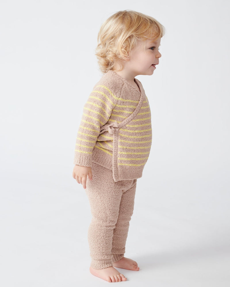 7AM - Wrap Top - Fuzzy Apparel & Accessories Pecan, Chartreuse 9 - 12M