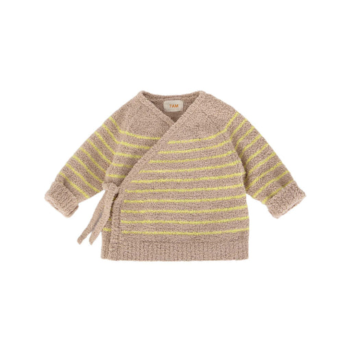 7AM - Wrap Top - Fuzzy Apparel & Accessories Pecan, Chartreuse 9 - 12M