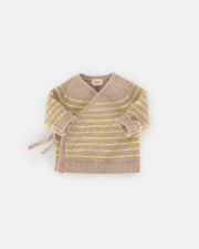 7AM - Wrap Top - Fuzzy Apparel & Accessories Pecan, Chartreuse 9 - 12M