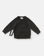 7AM - Wrap Top - Fuzzy Mother & Baby Black Melange 0 - 3M