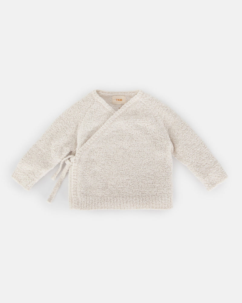 7AM - Wrap Top - Fuzzy Mother & Baby Ecru 9 - 12M