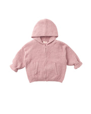 7AM - Zip Up Hoodie - Fuzzy Mother & Baby Ash Rose 1 - 2T