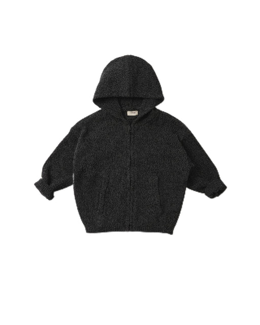 7AM - Zip Up Hoodie - Fuzzy Mother & Baby Black Melange 1 - 2T