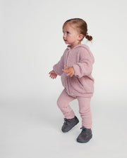7AM - Zip Up Hoodie - Fuzzy Mother & Baby Taupe 1 - 2T