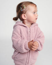 7AM - Zip Up Hoodie - Fuzzy Mother & Baby Taupe 1 - 2T