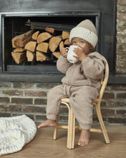 7AM - Zip Up Hoodie - Fuzzy Mother & Baby Taupe 1 - 2T