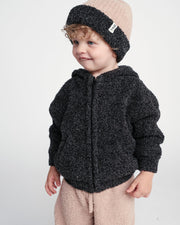 7AM - Zip Up Hoodie - Fuzzy Mother & Baby Taupe 1 - 2T