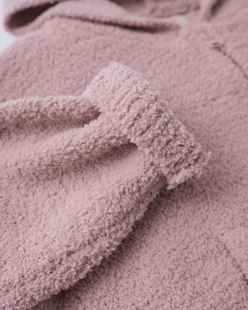 7AM - Zip Up Hoodie - Fuzzy Mother & Baby Taupe 1 - 2T