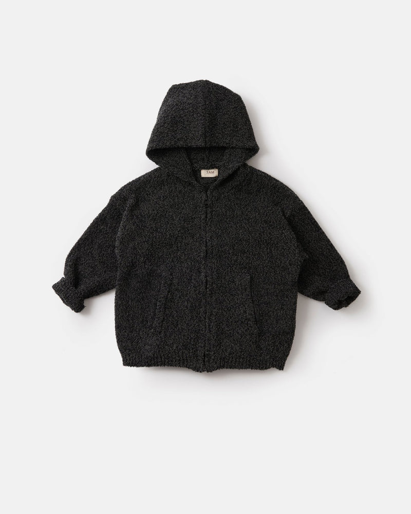 7AM - Zip Up Hoodie - Fuzzy Mother & Baby Taupe 1 - 2T