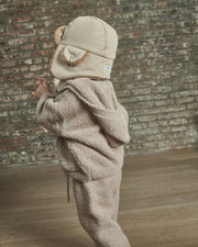 7AM - Zip Up Hoodie - Fuzzy Mother & Baby Taupe 1 - 2T