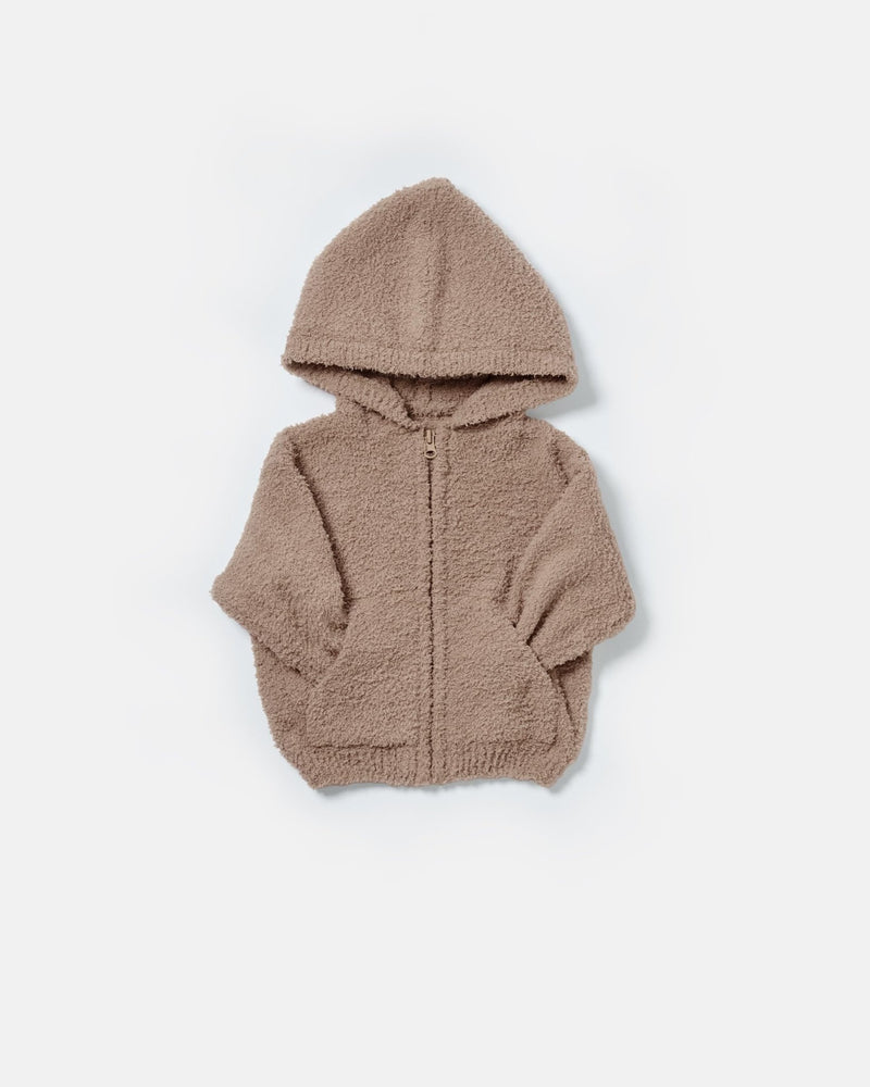7AM - Zip Up Hoodie - Fuzzy Mother & Baby Taupe 1 - 2T
