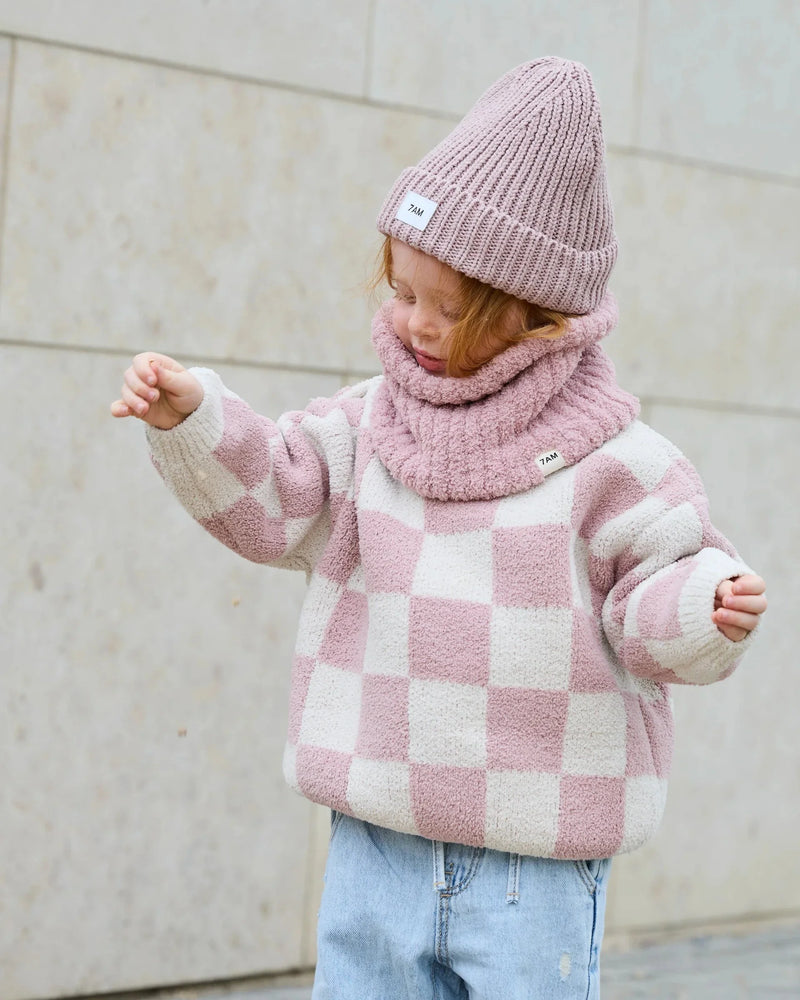 Boxy Sweater • Checkers Fuzzy
