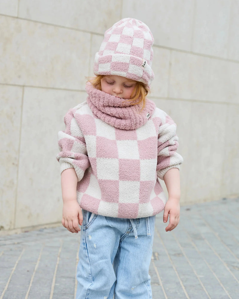 Boxy Sweater • Checkers Fuzzy