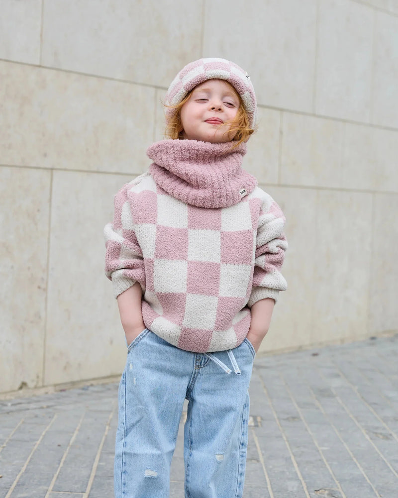 Boxy Sweater • Checkers Fuzzy
