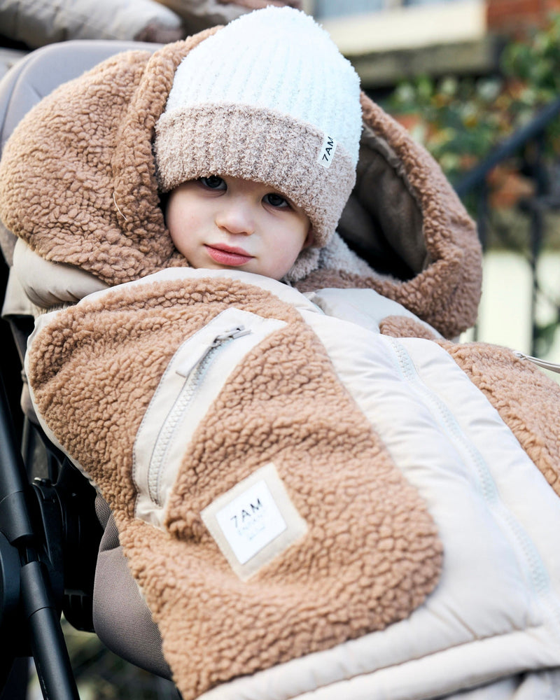 7AM - 2 - Tone Ribbed Beanie - Fuzzy