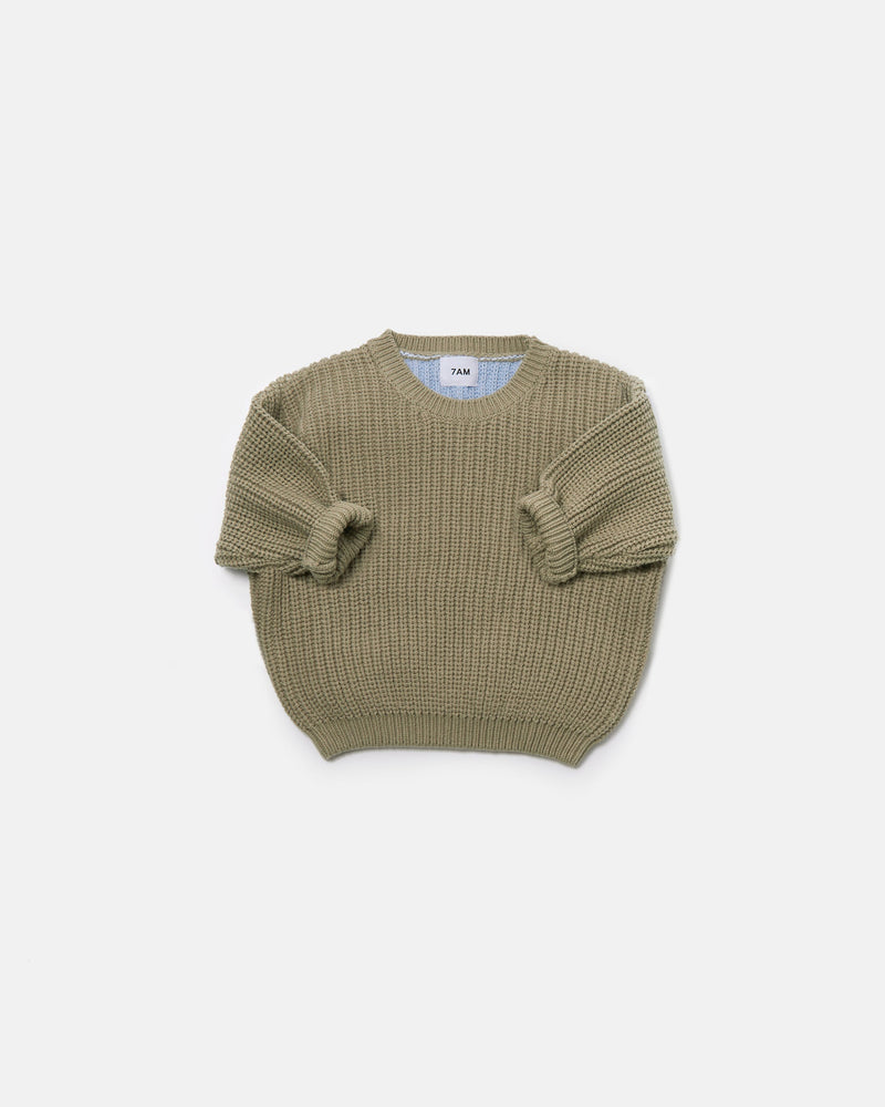 7AM - Long Sleeve Boxy Sweater - Chunky
