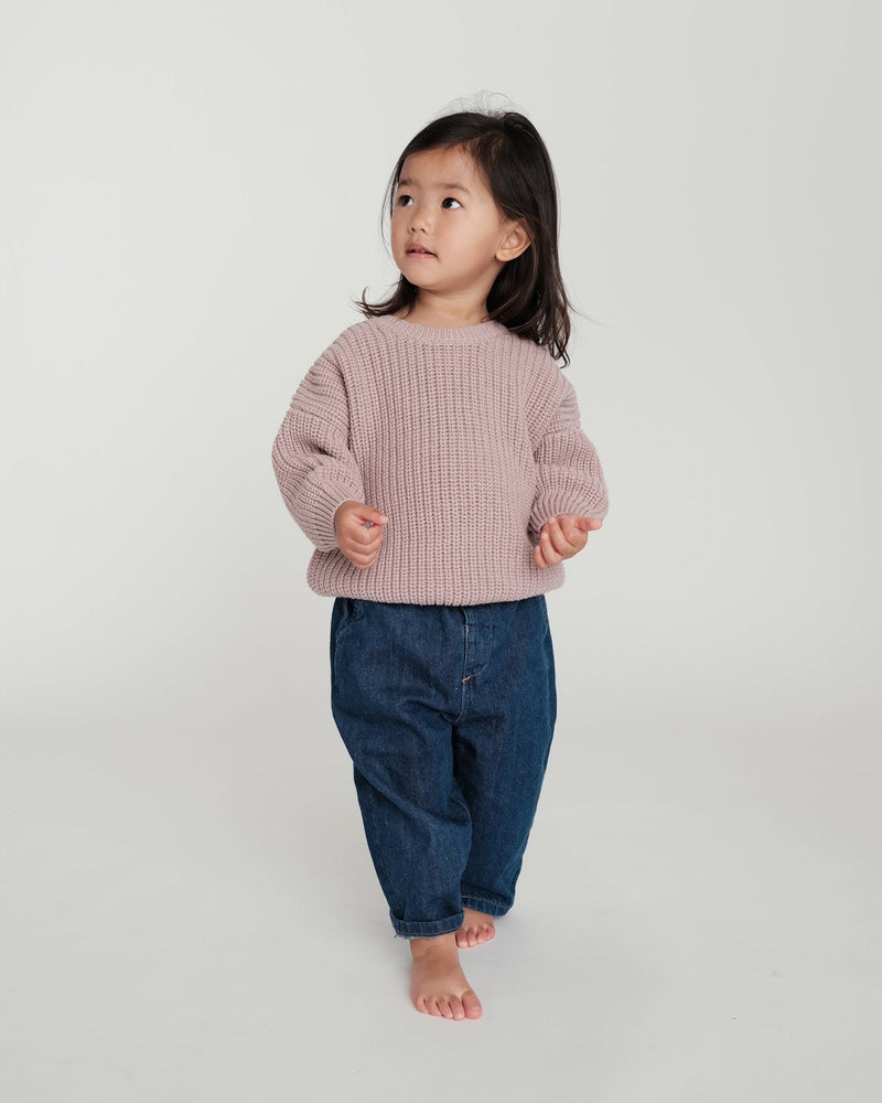 7AM - Long Sleeve Boxy Sweater - Chunky