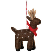 Artic Deer Felt Christmas Tree Ornament — possible assortment styles; one random ornament included