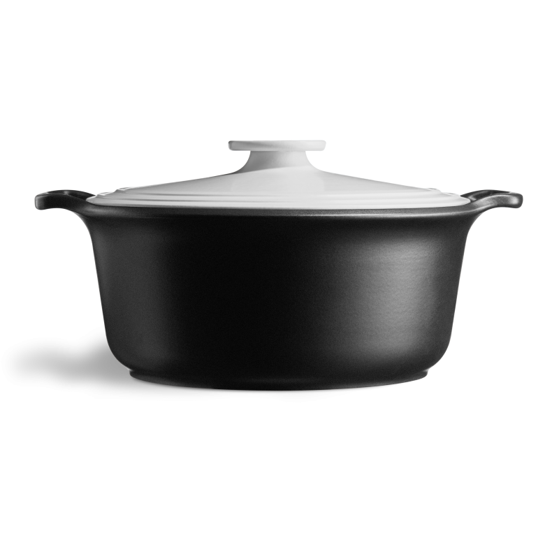Emile Henry Sublime+ Round Casserole 7L Ardoise et Blanc