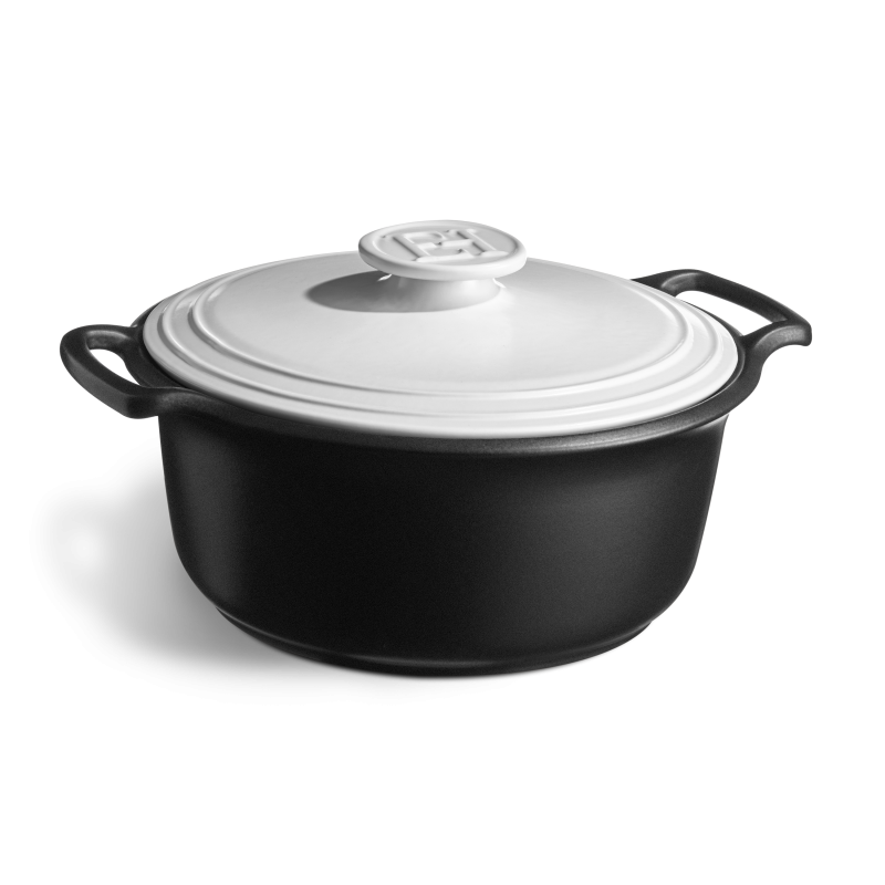 Emile Henry Sublime+ Round Casserole 7L Ardoise et Blanc