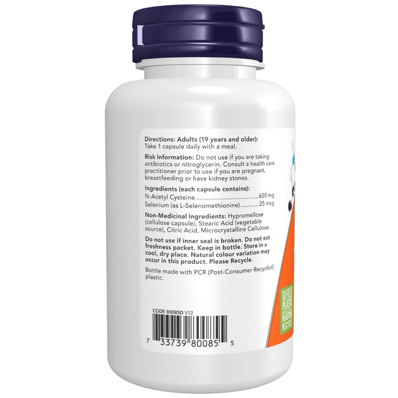Now - NAC - Acetyl Cysteine 600MG 100VCAP