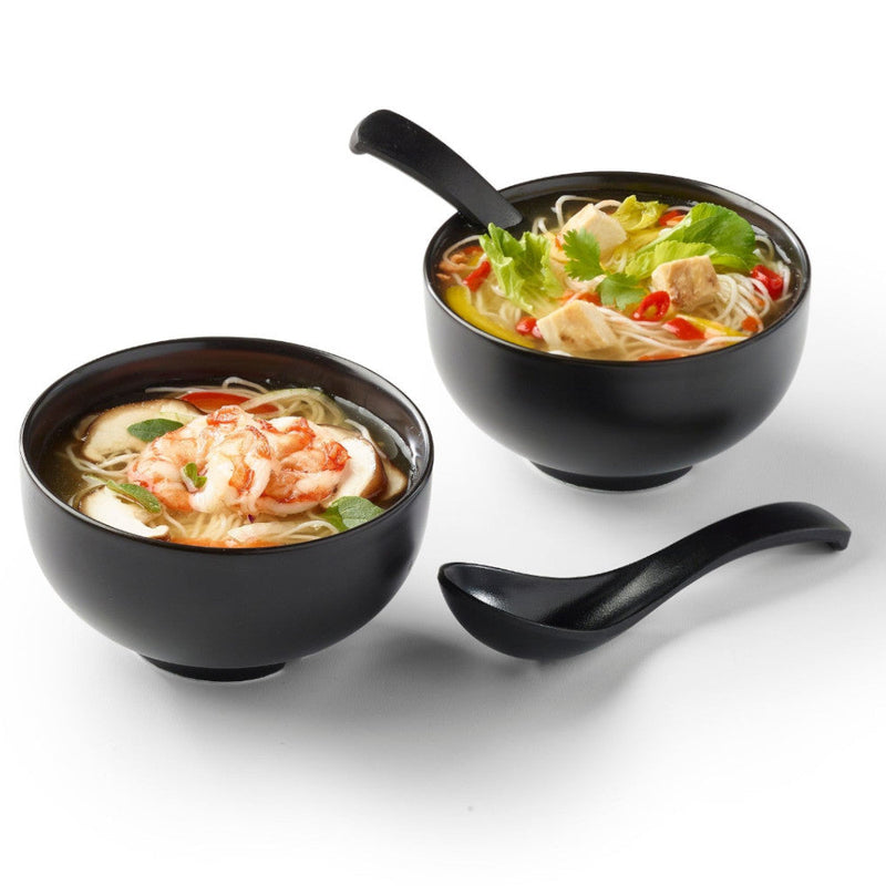 Starfrit Gourmet Bistro Soup Bowl & Spoon Set 080252, 4 Pieces