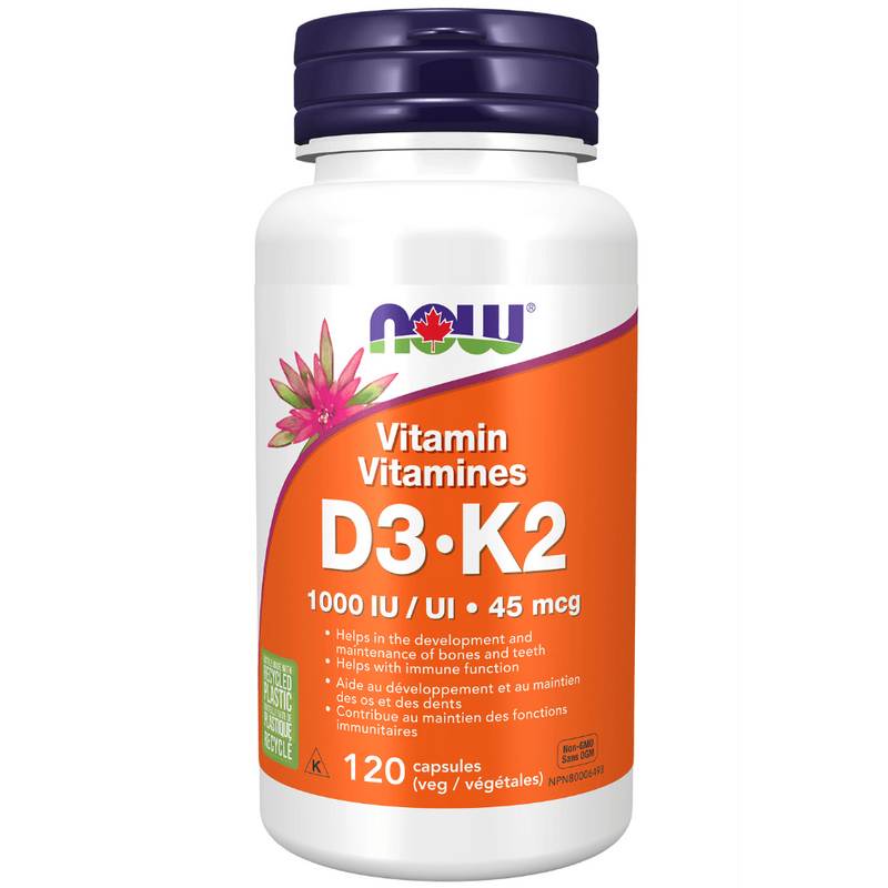 Now - Vitamin D - 3 1000 IU & K2 45MCG 120VCAP