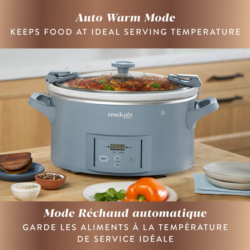 Crock-Pot Design Series 2218661 7 qt Programmable Slow Cooker, Morning Haze Blue