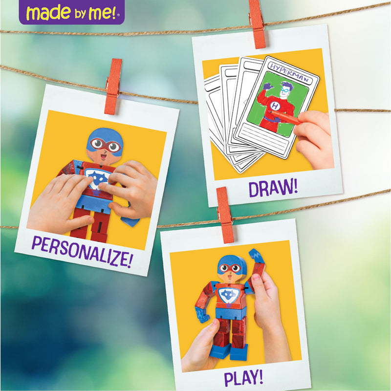 Made By Me Superhero Action Figures personalised figures and trading cards