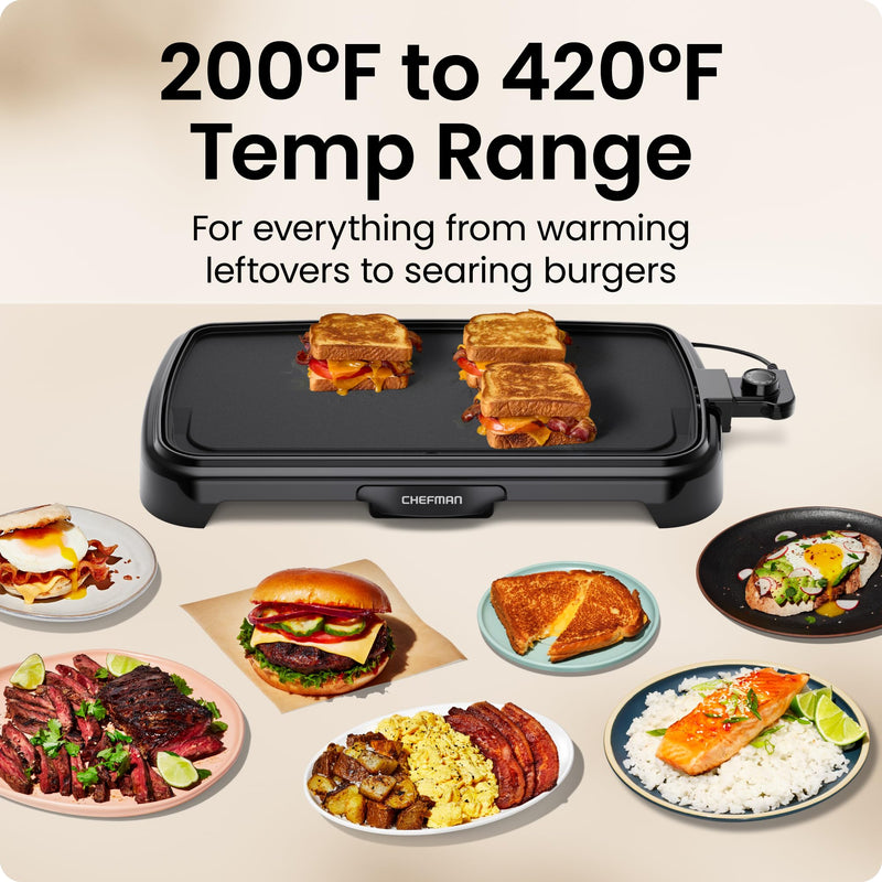 Chefman RJ23-LG-V3 XL Electric Griddle, 10 × 20 in
