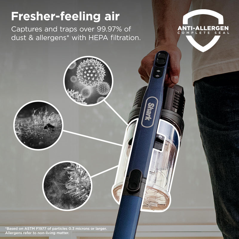 Shark Cordless Stick Vacuum IZ363HT, Blue