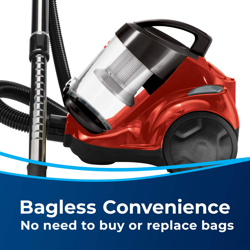 BISSELL Zing 21565 Bagless Canister Vacuum, Red