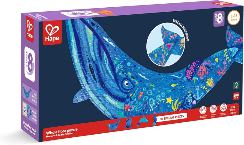 Hape - Whale Bright Ground Puzzle - 200 pcs