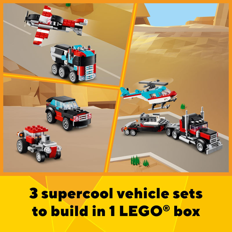 LEGO Creator 3 in 1 Flatbed Truck with Helicopter 31146