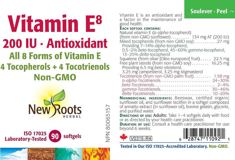 New Roots Herbal - Vitamin E 200?IU - 90 Softgels