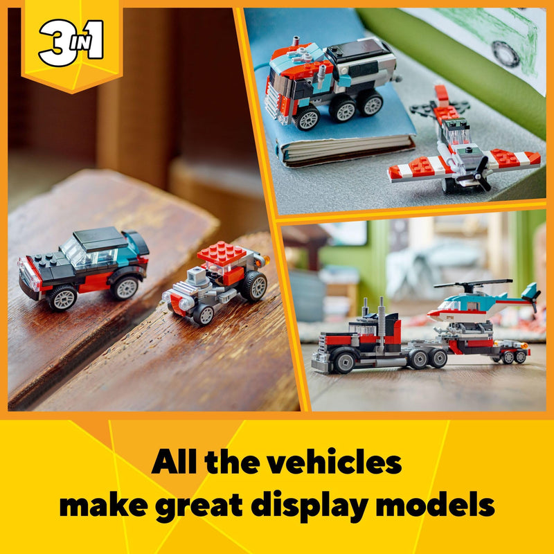 LEGO Creator 3 in 1 Flatbed Truck with Helicopter 31146