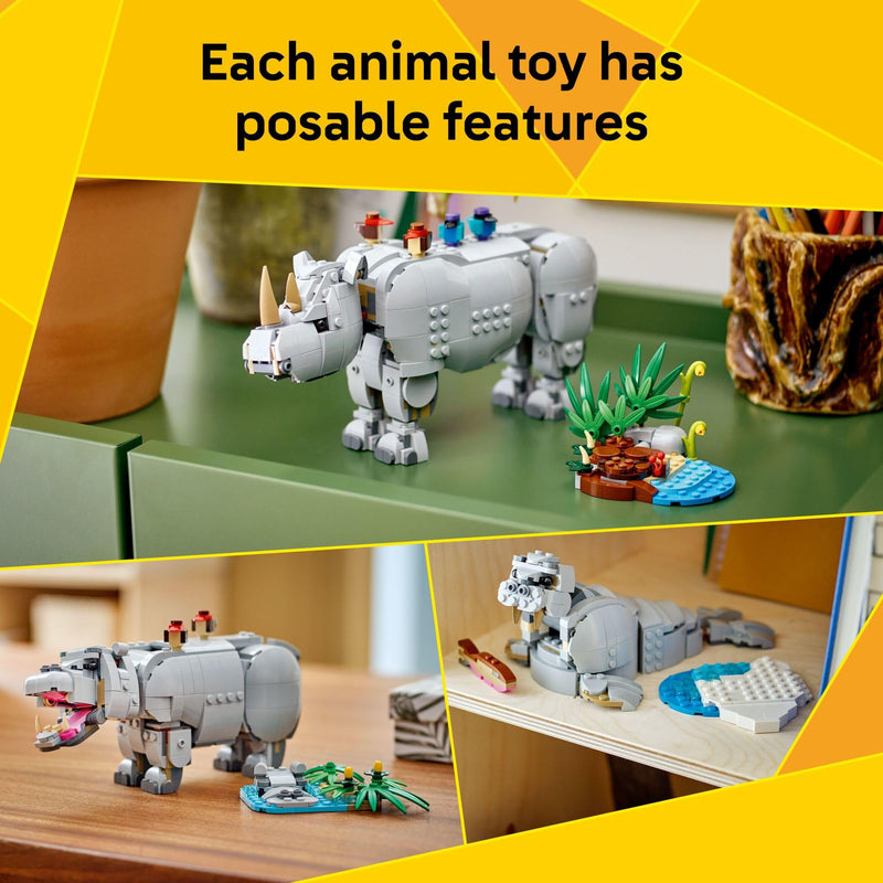 LEGO Creator 3in1 Wild Animals: Majestic Rhino with Birds 31171